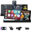 Jansite 2026 Supporto Carplay Android Auto Display Wireless con Dashcam 4K Ruotabile di 350°, 10,26 Pollici Portatile Schermo Auto A.pple Carplay Dual-Bluetooth di Navigazione di Guida Siri Goo.gle