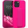 kwmobile 1x Custodia Compatibile con Apple iPhone 12 Pro Max - Cover Supporto Dita - Back Case per Smartphone - Protezione Gommata rosa shocking
