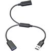 Riertostng Cavo sdoppiatore USB 3,5 m, da USB A maschio a doppia USB A femmina, adattatore splitter a Y 1 in 2 uscite, alimentazione e dati con funzione OTG chip intelligente, per smartphone, laptop