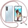 ISOI Cover con Cordino per Samsung Galaxy A17 4G/Samsung Galaxy A17 5G, Custodia Trasparente con Collana Tracolla Laccio Collo Ultra Sottile Morbido TPU Silicone Antiurto AntiGraffio Case, Rosa