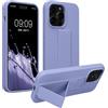 kwmobile 1x Custodia Compatibile con Apple iPhone 14 Pro Max - Cover Supporto Dita - Back Case per Smartphone - Protezione Gommata lavanda