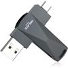ABLAZE Chiavetta USB C da 64 GB, doppia USB 3.0+tipo C, compatibile con iPhone 16/15, smartphone Android, computer, tablet, Mac, laptop (grigio scuro)