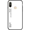 MadBee Cover per Xiaomi Mi Max 3 [con Pellicola Proteggi Schermo],Custodia Protettiva in Vetro Temperato 9H [Motivo in Marmo] + Cornice Paraurti in Silicone Morbido Cover Case (Bianco)