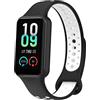 GIOPUEY Cinturini Compatibile con Amazfit Band 7, Morbido TPU Cinturino [Design a Colori di Giunzione] - Black/White