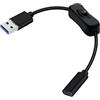 YINGAYOU Cavo Adattatore USB C Femmina a USB 3.0 Maschio 5Gbps Cavo Tipo C Ricarica Rapida 12V 2A Prolunga USB C con Interruttore 4K@60Hz Video Output per Computer, Notebook, Smartphone (0.5 m/1.6 ft)