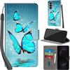 PHINIENLAND Cover per Samsung Galaxy S25 FE custodia portafoglio Turquoise | 3 scomparti carte, 1 tasca banconote, Chiusura magnetica, Supporto, Pelle PU flip cover per Samsung S25 FE