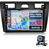 NHOPEEW 4+64G Radio Auto per Ford Fiesta 2002-2008 - Radio Android da 9 Pollici con Senza fili Carplay e Android Auto - Mirror Link 32EQ DSP Schermo Diviso + Telecamera di Retromarcia