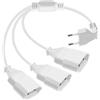 HuaLiSiJi Cavo Prolunga con Spina Europea 90 Gradi 2.5A 250V Cavo di prolunga 3 in 1, Prolunga Elettrica Presa Europea per Elettrodomestici TV PC ecc (Bianco, 0.5 m)