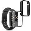 kwmobile 2x Custodia Rigida Smartwatch Compatibile con Xiaomi Mi Band 7 Pro Cover - Case Vetro Temperato Orologio Fitness - nero/trasparente