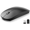 Qxvnm Mouse wireless Bluetooth (USB 2,4 GHz + Bluetooth 5.2 + adattatore USB-C ) mouse wireless ricaricabile per MacBook Pro/Air/Mac/iPad/Laptop/Chromebook/Computer/Android Tablet (nero)