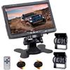 Rimoody Retrocamera Camper Telecamera Posteriore per Auto, Monitor LCD da 7 Pollici Telecamera per Auto Kit, Impermeabile IP68 18IR Visione Notturna con 10M Cavo Video per Auto/Bus/Camion/Camper/Furgone/RV