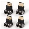 Tuwonwa 4 PCS Adattatore HDMI 90 Gradi E 270 Gradi 8K, Adattatore HDMI Ad Angolo,Connettore Maschio Femmina Angolare Placcato Oro, Supporto 4K 120HZ 8K 60hz per TV,Laptop, Proiettore,Cavo HDMI 90 Gradi