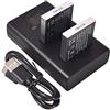 DSTE 2x NB-6L Ricambio Batteria + Caricatore doppio USB con display LCD Compatibile per NB-6LH e Canon PowerShot X500, SD3500, SD4000, IS SX275, SX510, SX600, SX610, SX710, HS D10, D20, ELPH 500 HS