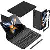 COQUE Galaxy Z Fold 4 custodia,Pellicola protettiva+tastiera dell'ufficio del telefono cellulare+penna touch case kit,custodia per Samsung Galaxy Z Fold 4 5G-Nero