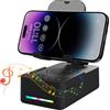 CYBORIS Supporto pieghevole per telefono con altoparlante, altoparlante Bluetooth wireless con supporto per telefono cellulare e base antiscivolo LED RGB Light HD Surround Sound compatibile con