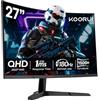 KOORUI Monitor Gaming QHD 27 Pollici VA, 2560x1440, 180Hz, 1ms, Adaptive-Sync, HDR10, VESA, Compatibile con cavi DP e HDMI