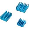 Jopto Dissipatori di calore in alluminio con nastro adesivo termico conduttivo compatibile con Raspberry Pi 4 modello B Raspberry Pi 4B - blu (scheda Pi lampone non inclusa)