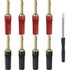 XMSJSIY Spina a banana da 4 mm per altoparlante HiFi, dorato, con connettori a vite, connettori a banana per cavi altoparlanti, per sistemi audio audio/video per casa e cinema, 4 paia