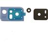 Generico Ricambio compatibile con TCL 40 SE T610H T610K T610K2 vetro posteriore vetrino scocca lente obbiettivo+Cornice RING rear fotocamera BACK camera (Blu)