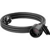 CILIA Prolunga Elettrica 250V/16A 3680W con Spina Schuko 90° Tipo E - Cavo Estensione con Protezione Terra, Sicurezza Antiscossa per Casa/Ufficio (TV, PC, Beamer, Elettrodomestici) (D03-F-Nero, 3m)
