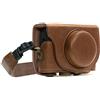 MegaGear MG597 Sony Cyber-shot DSC-HX99, DSC-HX95, DSC-HX80, DSC-HX90V Ever Ready Custodia in finta pelle per Fotocamera con Tracolla - (Marrone scuro)