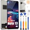 ARSSLY TFT per Xiaomi Redmi Note 13 4G Schermo per Redmi Note 13 4G 23129RAA4G 23124RA7EO LCD Display Touch Screen Assembly con Riparazione Kit(Nero, 6.67, Senza sblocco Impronta)