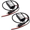 Heemol Adattatore USB da 12V a USB,Convertitore Buck da 12V a 5V Impermeabile,Convertitore di Tensione di Alimentatore da 3A 15W DC a DC per Auto 2 pezzi(Typ C)