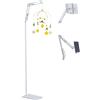 BoGuang Supporto da pavimento bianco per culla, braccio mobile e tablet, base robusta da 1,4 kg, regolabile in altezza da 175 a 78,7 cm, supporto da pavimento in metallo compatibile con culla da