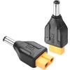 SinLoon Confezione da 2 adattatori XT60 a DC5521 da XT60 a DC 5,5 mm x 2,1 mm senza fili per saldatore TS100, monitor FPV, alimentazione, drone (jack XT60 a spina DC)