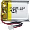 HXJNLDC Batteria ricaricabile al polimero di litio CC 3.7V 330mAh 702025, adatta per prodotti elettronici fai da te 3.7-5V con sostituzione della batteria a 2 fili incorporata e luci LED