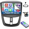 Inefala 8 Core 4+64GB Android 15 Autoradio per Peugeot 207 2006-2015 Stereo 9 Pollici Schermo Touchscreen con Wireless Carplay Android Auto con Bluetooth, GPS, FM RDS, Retrocamera AHD