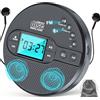 Gracioso Lettore CD con trasmettitore FM Bluetooth, cuffie, schermo LCD, AUX, altoparlante integrato, porta USB, lettore CD ricaricabile da 2000 mAh