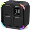 APUZOM Altoparlante Bluetooth portatile con risveglio, 30 suoni lenitivi macchina a rumore bianco con luce notturna a 8 colori, altoparlante Bluetooth, lampada da comodino sveglia mattina, regalo