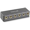 Cubilux Divisore Segnale Audio 6,35mm 5 Vie PASSIVO, Scatola Multiporta AUX per Bass/Tastiera/Cuffie/Monitor/Altoparlante/Amplificatore