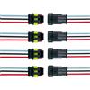 QitinDasen 4 Set 3 Pin Auto Impermeabile Elettrico Connettori, Kit Presa Spina Connettore Elettrico Impermeabile Sigillato con 16 AWG Precablato, per Auto Camion Barca