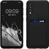 kwmobile Custodia Compatibile con Samsung Galaxy A50 Cover - Back Case Cellulare con Slot Porta Carte - Morbida in Silicone TPU nero