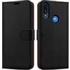 iCatchy - Custodia a portafoglio in pelle per Motorola Moto E7i Power, con chiusura magnetica, compatibile con Motorola Moto E7i Power (nero)