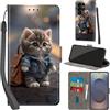 Haninsuze Cover per Samsung Galaxy S25 Ultra, Gatto | Pelle PU Portafoglio, Porta Carte, Magnetica, Libro, Antiurto Custodia