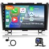 Hodozzy 2G 64G Android Autoradio per Honda CRV CR-V 3 RE 2007-2011 Radio Wireless Carplay Android Auto, Display 9 Pollici Touch Screen GPS WiFi Bluetooth FM RDS,Retrocamera 2 Din Stereo per Honda CRV