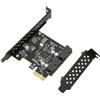 Dpofirs Adattatore PCIe a USB 3.2 Gen 2, 2 porte USB 3.2 Gen 1, scheda di espansione PCI Express 19PIN per desktop, supporto