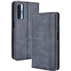 WEIOU Leather Folio Cover per TCL 20L / TCL 20L+, Custodia in Pelle PU Magnetica Libro Flip Portafoglio con [Funzione Stand]. Blu