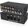 XMSJSIY AV RCA Switch 4 In 1 Out Video Composito L/R Stereo Audio Video Selettore Box 4 Porte Box per HDTV DVD STB PS2/3