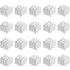 sourcing map 7x7x6mm Tono Argento Termico Autoadesivo Alluminio Dissipatore Elettronica Cooler 20 Pz