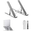 SIYOTO Supporto per Laptop, Supporto per Tablet, Regolabile con Inclinazione, Portatile, in Alluminio Pieghevole, Ventilato, Compatibile con Dispositivi fino a 15,6 Pollici