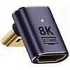 chenyang CY - Adattatore convertitore HDMI 2.1, HDMI maschio a femmina, angolo di 90 gradi verso il basso, basso profilo, adattatore convertitore UHD