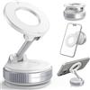 HOMEASY Supporto Telefono Auto Magnetico con Design Regolabile e Compatto Base a Ventosa con Tecnologia di Blocco Rotante Adatto per iPhone 16 15 14 13 12 Compatibile con MagSafe Stabilità