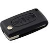 SALPIE Guscio per Chiave - Custodia compatibile con Citroen C2 C3 C4 C5 , Picasso , Peugeout 107 206 207 307 308 406 407, con 3 Tasti , Nero