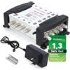 ZEHNDER [ Test MOLTO BUONO *] Dieci 5/8 Multiswitch per Quattro & Quad LNB, multiswitch per 1 satellite e 8 partecipanti (TV, ricevitore satellite), distributore digitale HD 4K Matrix satellitare, antenna a