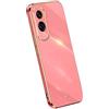 RankOne La Custodia del Telefono è Adatta per HONOR 90 Lite 5G (6.7 Inches), Case per Cellulare in Silicone con Telaio Galvanico - Rosso