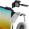 wigmoa YA-C - Supporto per monitor di alta qualità per cuffie e auricolari, organizer salvaspazio da scrivania e supporto protettivo per cuffie (nero)